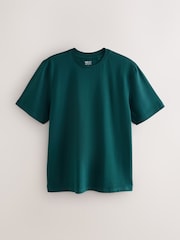 Navy/Dark Green/Ecru/Teal/Burgundy/Orange Regular Fit Essential Cotton T-Shirts 6 Pack - Image 6 of 9