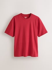 Red/Light Blue/Grey Marl/Green/White/Cobalt Blue Regular Fit Essential Cotton T-Shirts 6 Pack - Image 11 of 15