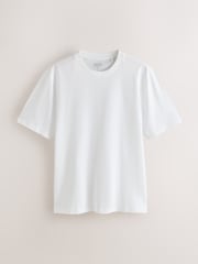 Red/Light Blue/Grey Marl/Green/White/Cobalt Blue Regular Fit Essential Cotton T-Shirts 6 Pack - Image 12 of 15
