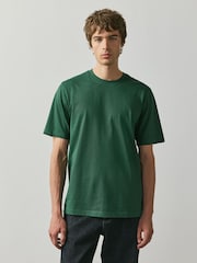 Red/Light Blue/Grey Marl/Green/White/Cobalt Blue Regular Fit Essential Cotton T-Shirts 6 Pack - Image 2 of 15