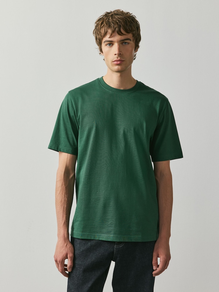 Red/Light Blue/Grey Marl/Green/White/Cobalt Blue Regular Fit Essential Cotton T-Shirts 6 Pack - Image 2 of 15 Red/Light Blue/Grey Marl/Green/White/Cobalt Blue Regular Fit Essential Cotton T-Shirts 6 Pack - Image 2 of 15
