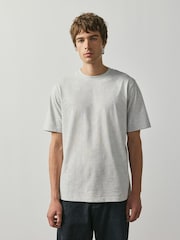 Red/Light Blue/Grey Marl/Green/White/Cobalt Blue Regular Fit Essential Cotton T-Shirts 6 Pack - Image 3 of 15