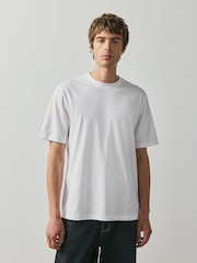 Red/Light Blue/Grey Marl/Green/White/Cobalt Blue Regular Fit Essential Cotton T-Shirts 6 Pack - Image 5 of 15