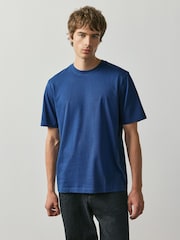 Red/Light Blue/Grey Marl/Green/White/Cobalt Blue Regular Fit Essential Cotton T-Shirts 6 Pack - Image 6 of 15
