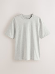 Red/Light Blue/Grey Marl/Green/White/Cobalt Blue Regular Fit Essential Cotton T-Shirts 6 Pack - Image 8 of 15
