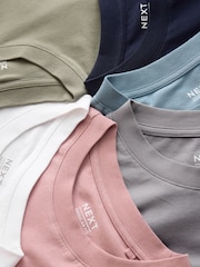 Navy/Mineral Green/White/Dusky Pink/Grey/Blue - Komplet 6 majic z dolgimi rokavi - Slika 8 iz 9