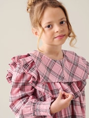 Angel & Rocket Pink Etta Check Ruffle Yoke Dress - Image 3 of 3