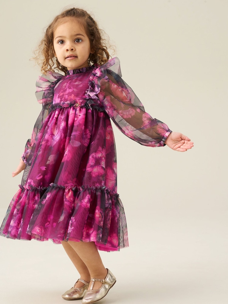 Angel & Rocket Estella Tiered Mesh Dress - Imaginea 3 din 3