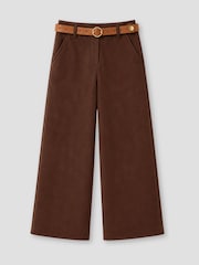 Angel & Rocket Brown Kaia Suedette Wide Leg Trousers - Image 4 of 5