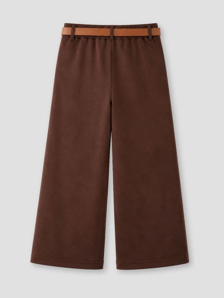 Angel & Rocket Brown Kaia Suedette Wide Leg Trousers - Image 5 of 5