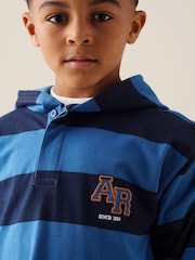 Angel & Rocket Blue Marco Hooded Rugby Shirt - Image 4 of 6