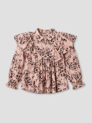 Angel & Rocket Brown Elle Cape Collar Animal Print Top - Image 6 of 7