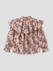 Angel & Rocket Brown Elle Cape Collar Animal Print Top - Image 7 of 7