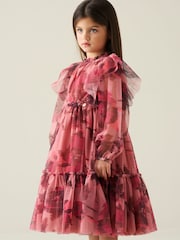 Angel & Rocket Pink Estella Tiered Mesh Dress - Image 4 of 8