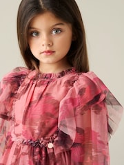 Angel & Rocket Pink Estella Tiered Mesh Dress - Image 6 of 8