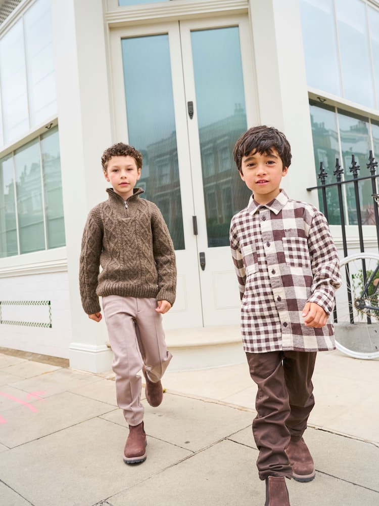 Angel & Rocket Brown Zayne Mixed Check Shirt - Image 2 of 10 Angel & Rocket Brown Zayne Mixed Check Shirt - Image 2 of 10