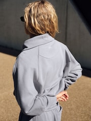 self. Sweatshirt mit halbem Reißverschluss und Kragen - Bild 5 von 9