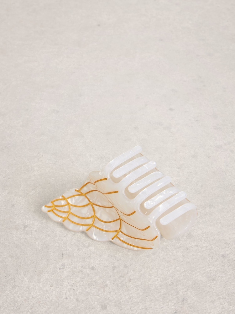 White Stuff White Shell Hair Claw clip - Image 2 of 2