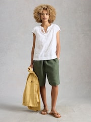 White Stuff White Amelia Embroidery Top - Image 2 of 6