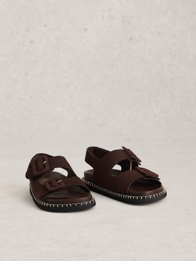 White Stuff Brown Bailey Buckle Sandals - Image 2 of 4
