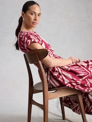 White Stuff Pink Mina Jersey Dress - Image 4 of 6