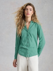 White Stuff Green Annie Broderie Shirt - Image 4 of 6