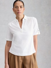 White Stuff White Allie Jersey Shirt - Image 1 of 6