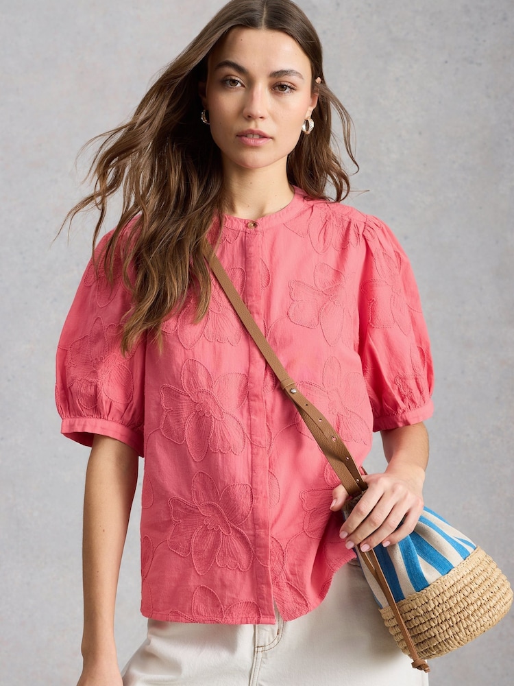 White Stuff Pink Lana Embroidered Top - Image 1 of 6 White Stuff Pink Lana Embroidered Top - Image 1 of 6