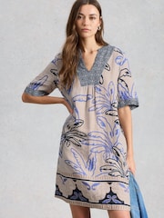 White Stuff White Ash Linen Dress - Image 2 of 6