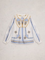 White Stuff White Maeve Embroidered Top - Image 1 of 2