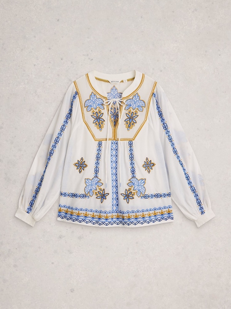 White Stuff White Maeve Embroidered Top - Image 1 of 2