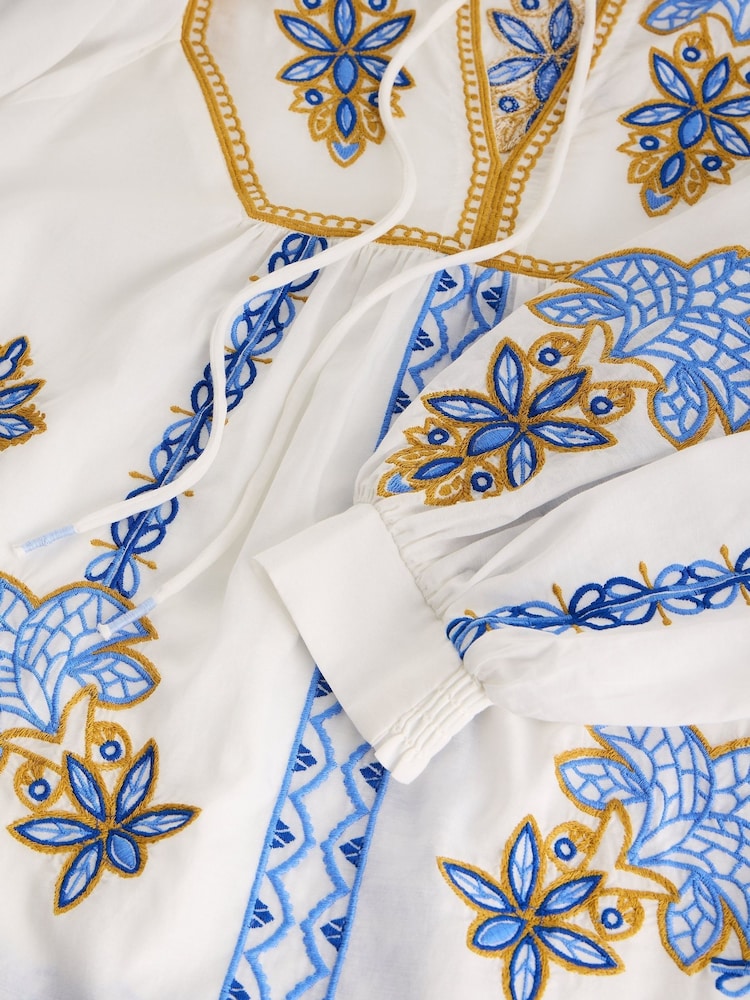 White Stuff White Maeve Embroidered Top - Image 2 of 2