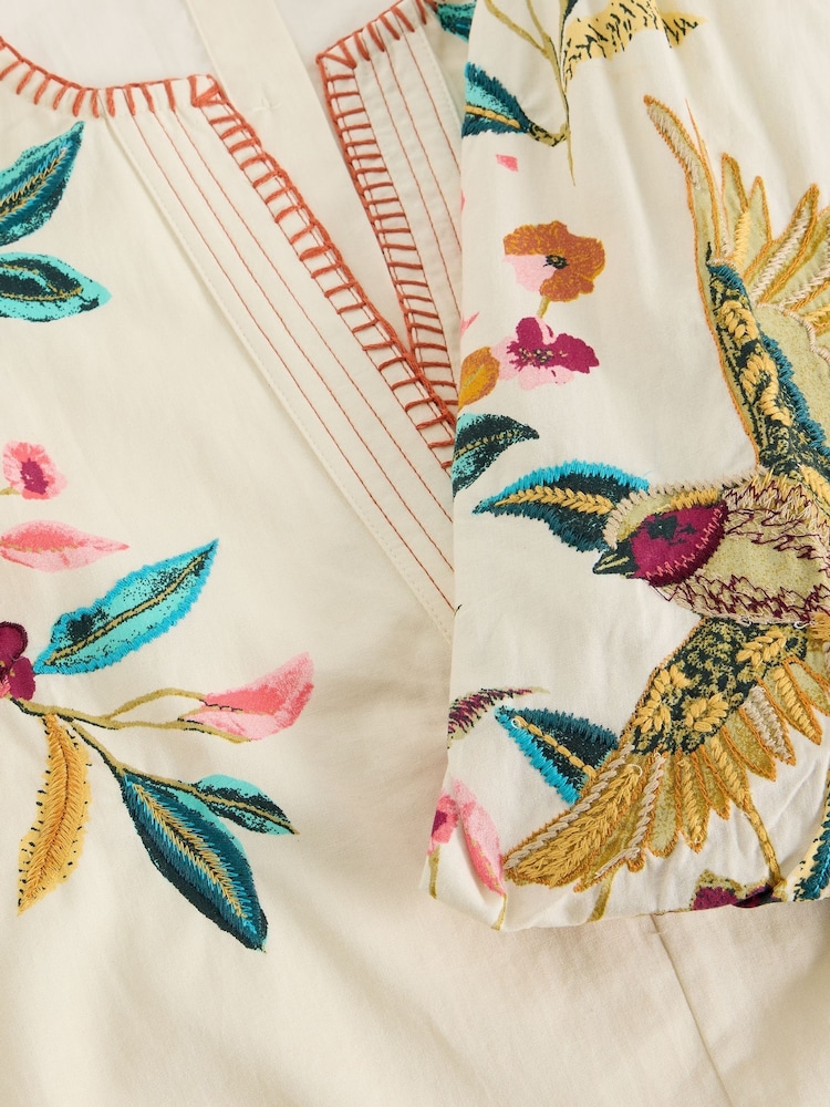 White Stuff White Maeve Embroidered Top - Image 6 of 6