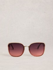 White Stuff Purple Oversized Butterfly Sunglasses - Image 1 of 4