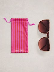 White Stuff Purple Oversized Butterfly Sunglasses - Image 3 of 4