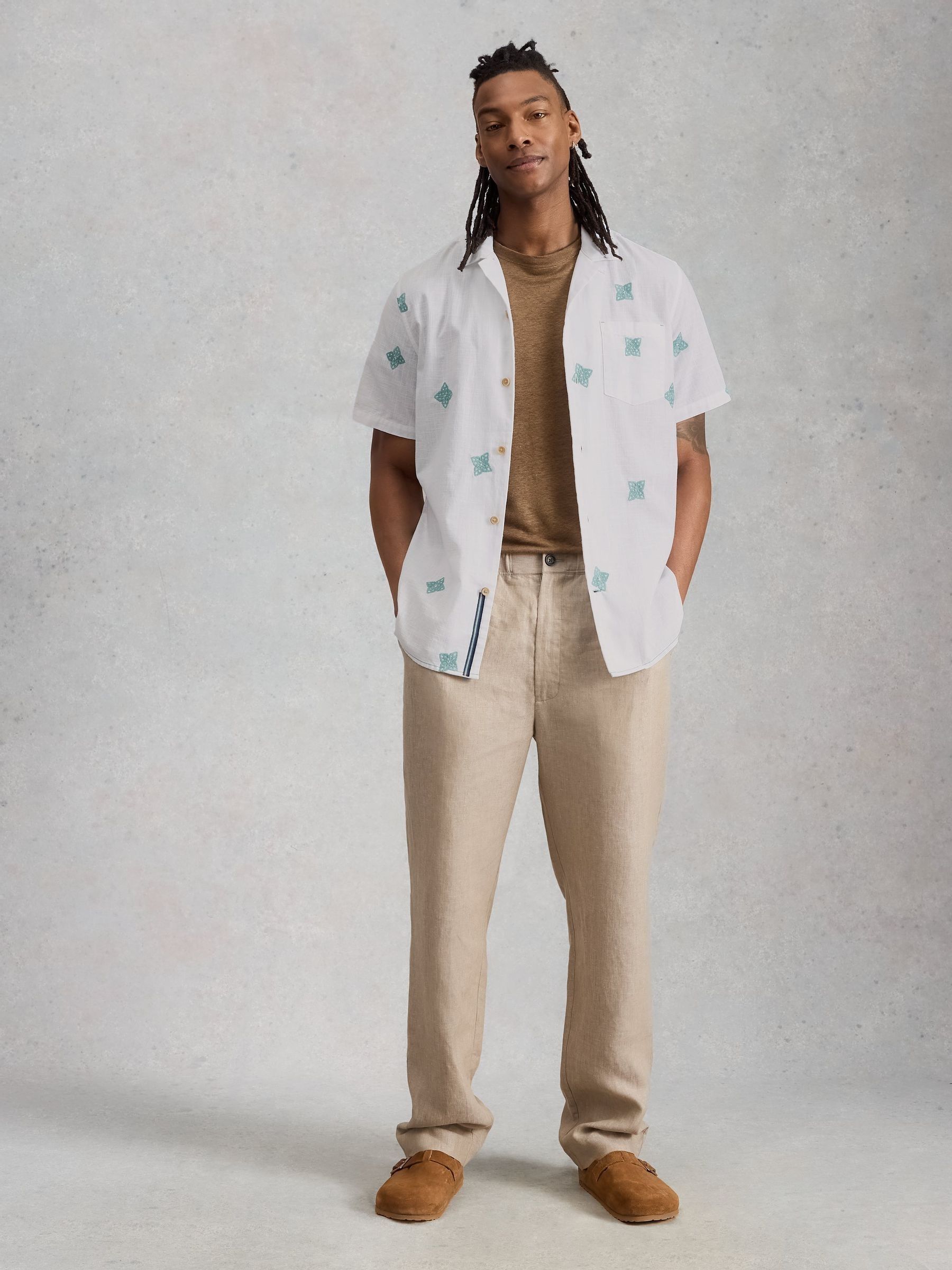 Buy White Stuff White Bourne Short Sleeve Embroidered Shirt from