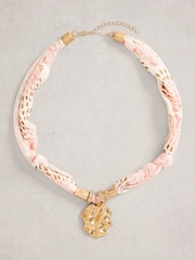 White Stuff Pink Janet Scarf Necklace - Image 1 of 2