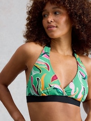 White Stuff Green Sunshine Reversible Bikini Top - Image 1 of 5