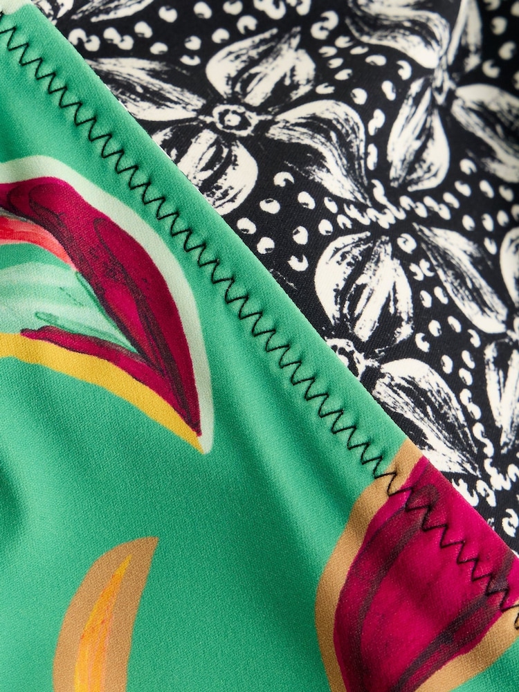 White Stuff Green Sunshine Reversible Bikini Top - Image 5 of 5