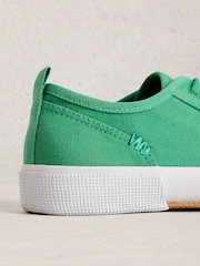 White Stuff Green Pippa Canvas Lace Up Trainers - Image 4 of 4