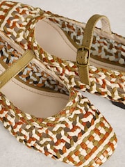 White Stuff Green Winnie Woven Ballerinas - Image 4 of 4