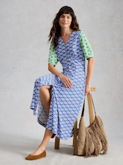 White Stuff Blue May Jersey Dress - Image 1 of 6