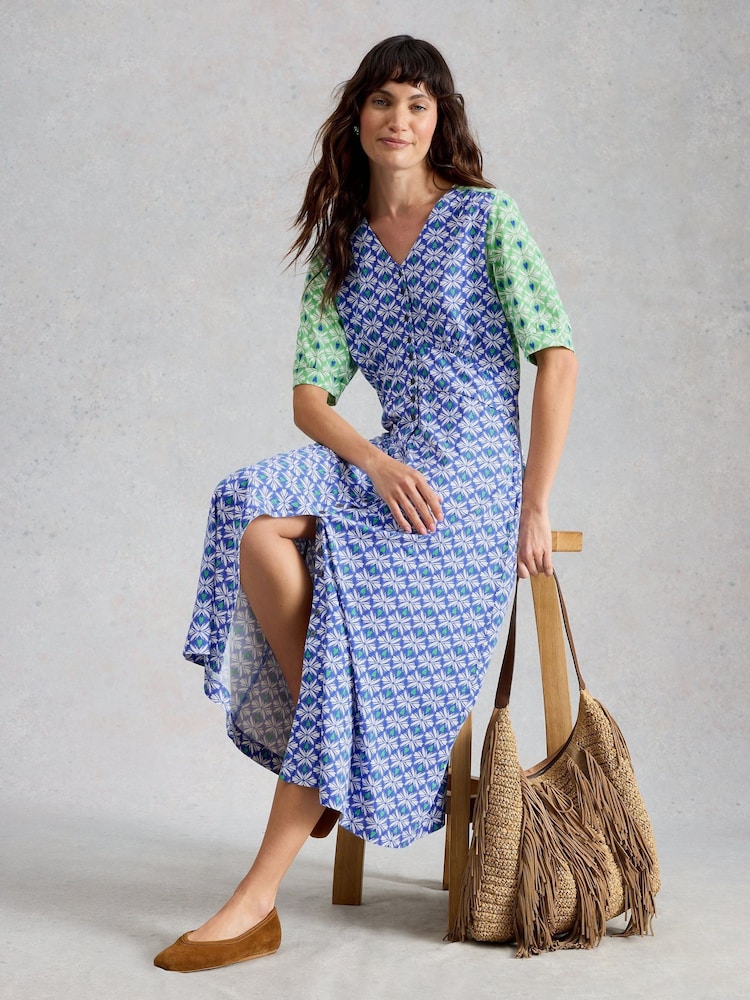 White Stuff Blue May Jersey Dress - Image 1 of 6
