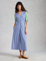White Stuff Blue May Jersey Dress - Image 3 of 6