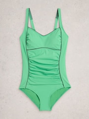 White Stuff Bright Green Splash Control Swimsuit - Image 5 of 6