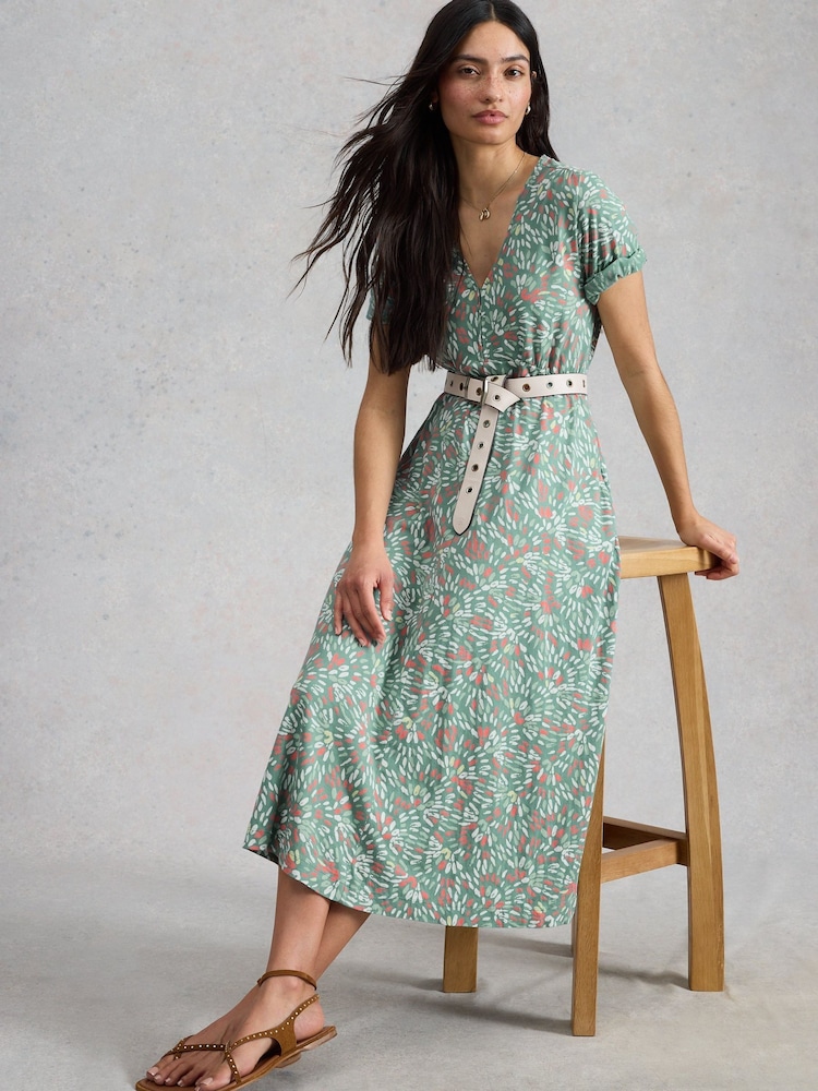White Stuff Mint Green Megan Jersey Dress - Image 1 of 6