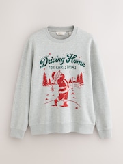 Grey Marl Christmas Golf Graphic Crew Neck Sweatshirt - Image 5 of 7