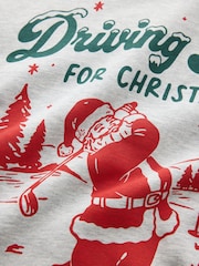Grey Marl Christmas Golf Graphic Crew Neck Sweatshirt - Image 6 of 7