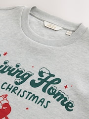Grey Marl Christmas Golf Graphic Crew Neck Sweatshirt - Image 7 of 7