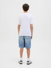 JACK & JONES Junior Mid Blue Loose Fit Tony Denim Shorts - Image 2 of 7